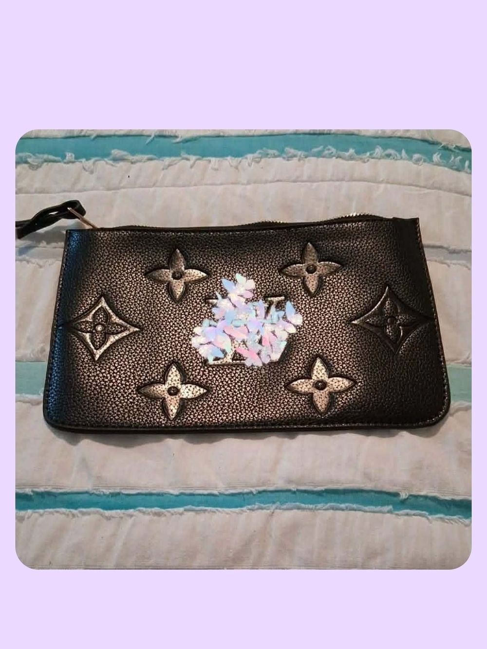 Black Embossed Clutch Approx Size 4x6. Firm Price, No Lower